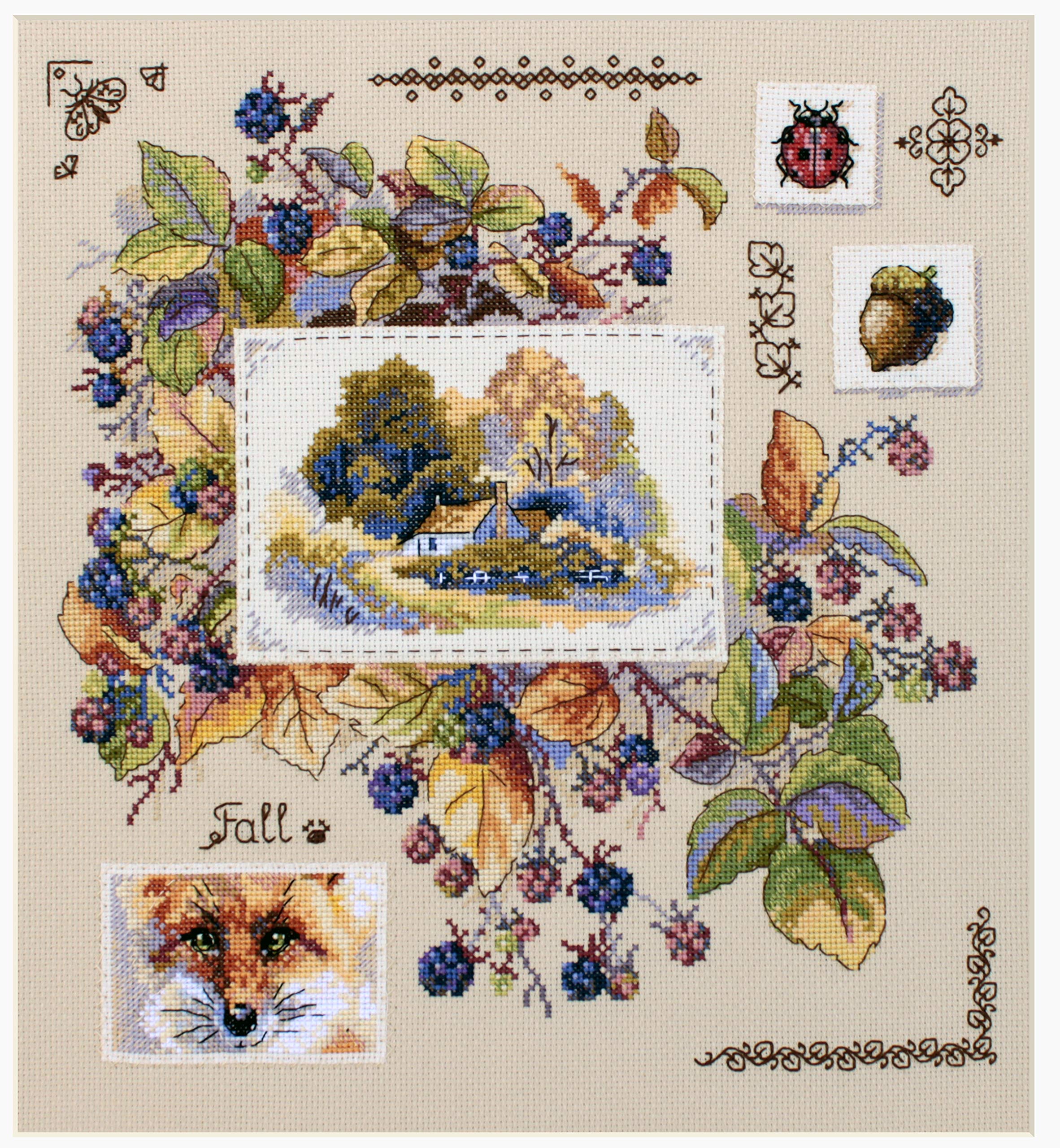 MerejkaK-131 Autumn View Counted Cross Stitch Kit, Cotton, Multi-Colour, 30 x 32 cm