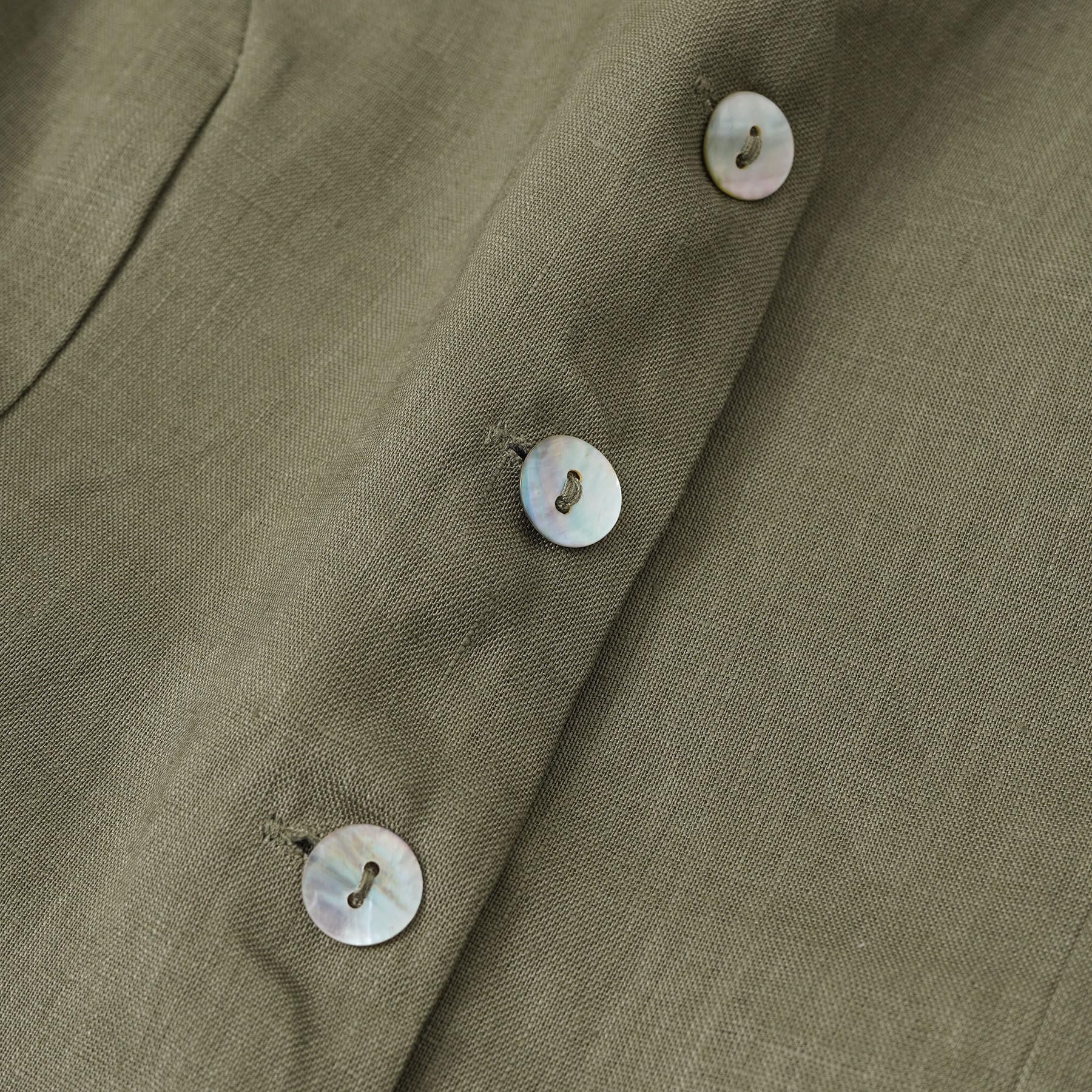 Amazhiyu Gilet da donna, in lino, senza maniche, con scollo a V, corto, abbottonatura, vestibilità stretta, allacciatura sulla schiena