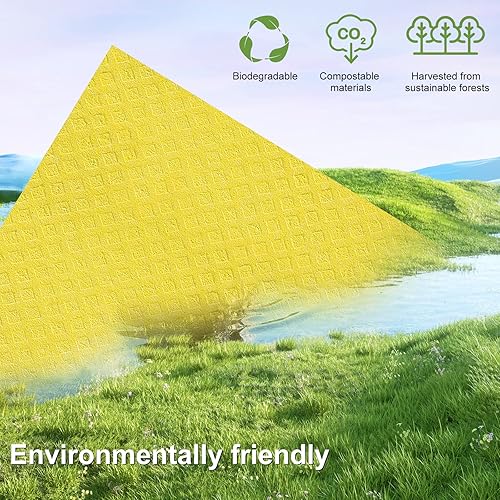 Miniatura 7 de Homaxy Paños de cocina suecos para cocina, paquete de 10 paños de esponja de celulosa reutilizables y ecológicos, toallas de papel absorbentes y sin