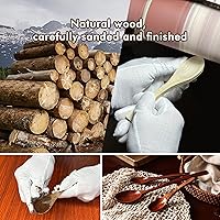 Vista 6 de Juego de cucharas de madera, 12 piezas (6 piezas de 9 pulgadas y 6 piezas de 6 pulgadas), para comer, mezclar, agitar, café, té, mermelada, sales