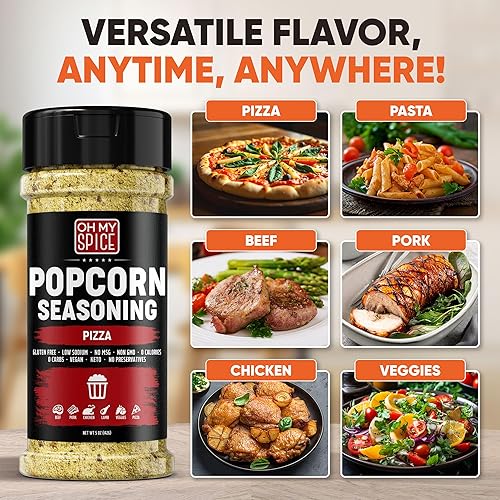 Vista 25 de Condimento para palomitas de maíz, mezcla de condimentos de rancho picante, sin gluten y bajo en sodio, condimentos con sabor a palomitas de maíz