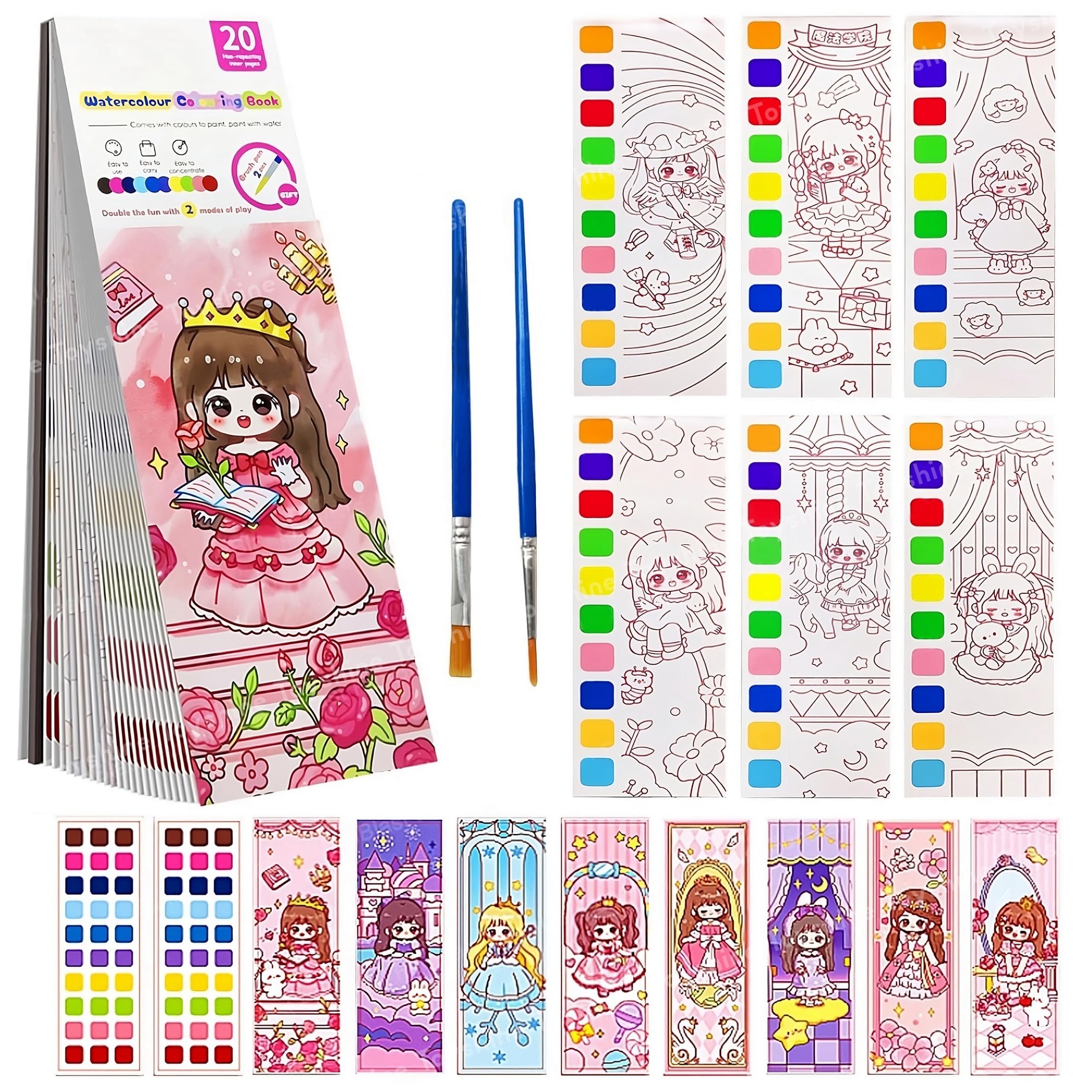 Toyshine Pack of 4 Pocket Painting Book with Magic Water Paints | 12 Drawings, 8 Water Paper, 2 Color Card and 2 Paint Brushes | Art and Craft for Kids Girls Boys Travel Watercolor Kit (B0CX47Y75Y) Amazon Price History, Amazon Price Tracker