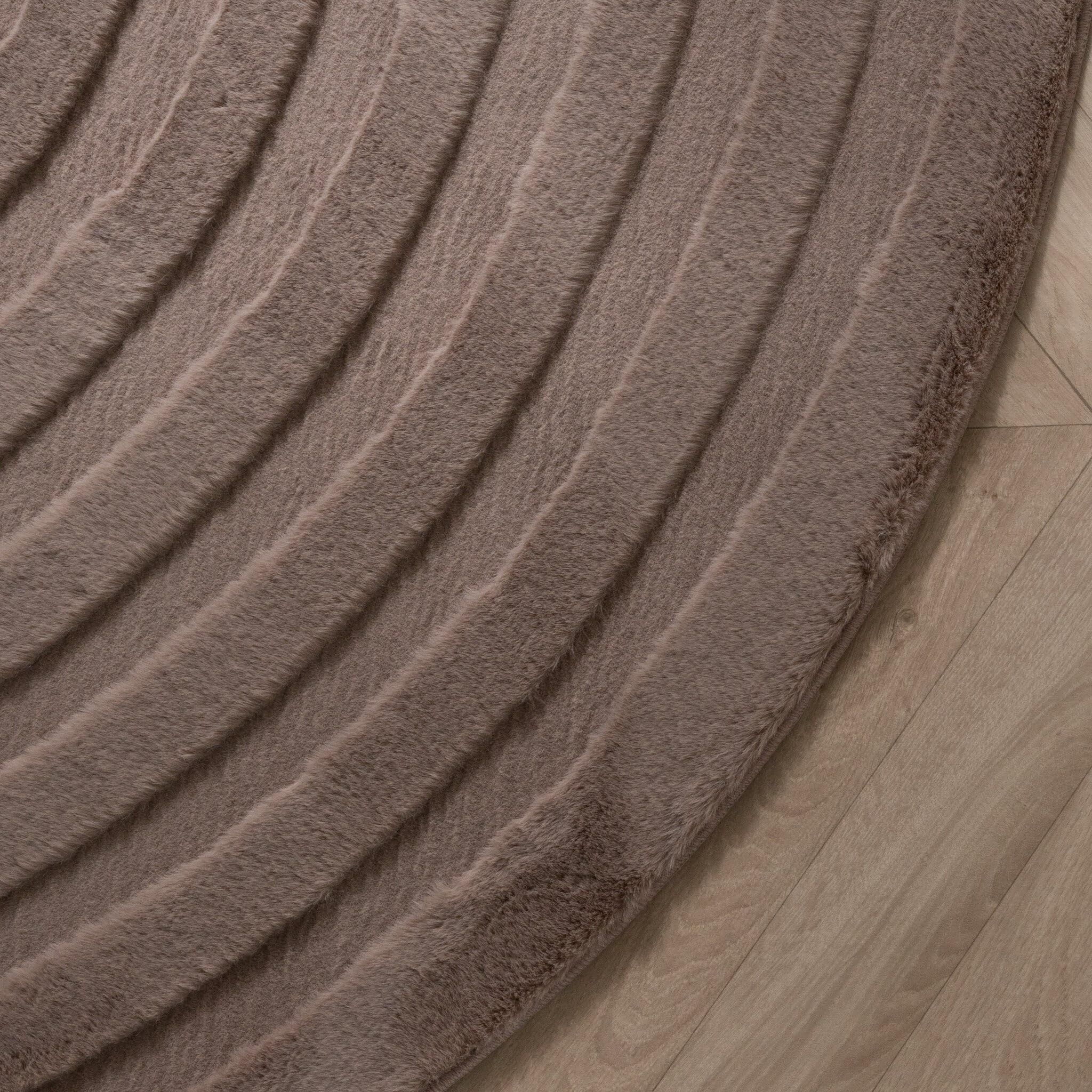 FRAAI | Home & Living Tapis de Salon de Forme irrégulière - Wavy Taupe - 80x150 cm - Pile Haute - Tapis de Salon Shaggy - Irréguliers