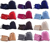 Sansam 24-Pack 12-Color Mixed Velvet Drawstring Bags 4.8x6" - Jewelry Pouches, Wedding Favors, Party Gifts