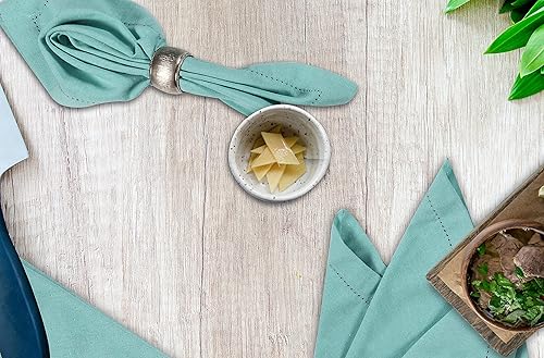 Miniatura 62 de Servilletas de lino y algodón de 18 x 18 pulgadas natural con vainica, servilletas de boda, servilletas de cóctel, servilletas de tela, servilletas