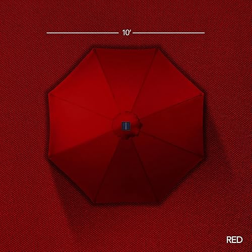 Vista 116 de Best Choice Products - Sombrilla solar de 7.5 pies para exteriores, patio, mesa, mercado, terraza, piscina con inclinación, manivela, luces LED