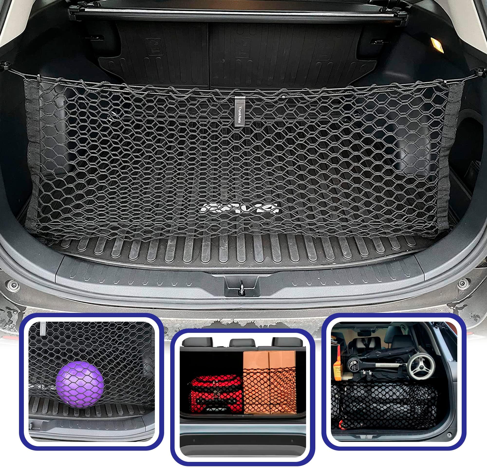 TN TrunkNets Inc Trunk Envelope Style Mesh Cargo Net for Toyota RAV4 Rav4 Hybrid Prime 2019-2023 - Car Accessories - Premium Trunk Organizer and Storage - Vehicle Carrier Organizer for Toyota RAV4