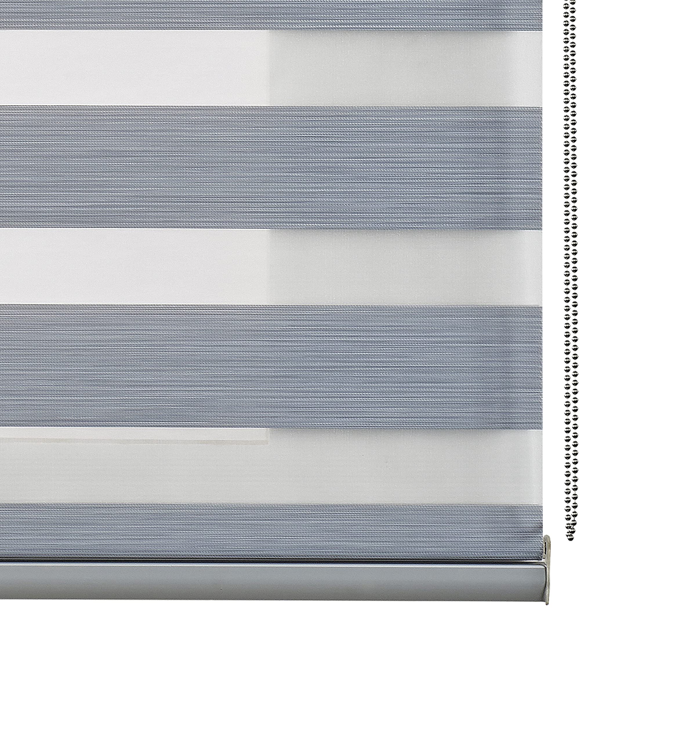Estores Basic - Store Enrouleur de Nuit et Jour pour fenêtres et Portes, Finition Aluminium de qualité supérieure, Gris, 60 x 250 cm