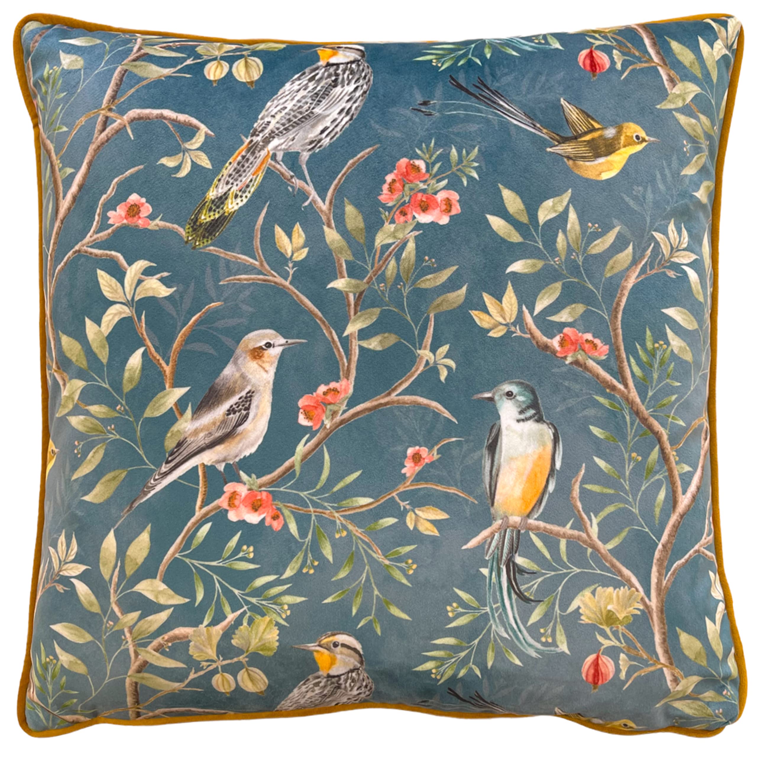 furn. Wylder Tropics Orient Chinoiserie Birds Feather Filled Cushion