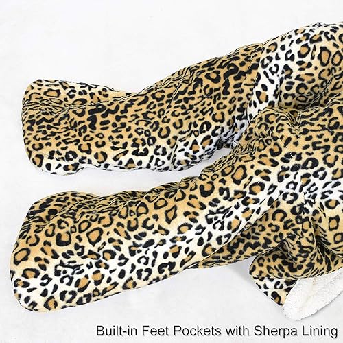 Miniatura 3 de Catalonia Manta de sherpa para llevar puesta, con mangas y compartimientos para los pies, para mujeres y hombres, cómoda y envolvente, idea de