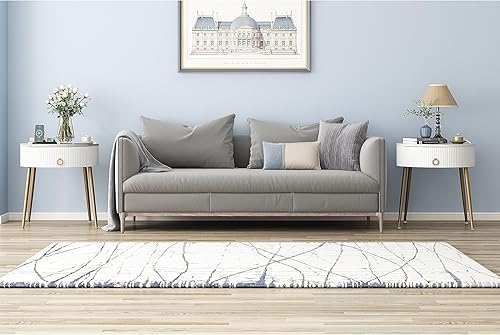 Miniatura 8 de OIOG Mesita de noche redonda con cajón, mesa auxiliar moderna con mesa de piedra natural de mármol y patas de metal, mesa auxiliar pequeña con