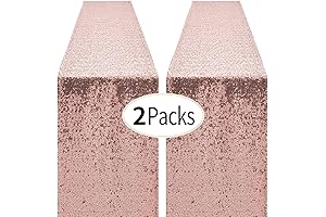 2 Packs 12 x 72 inches Rose Gold Sequin Table Runner