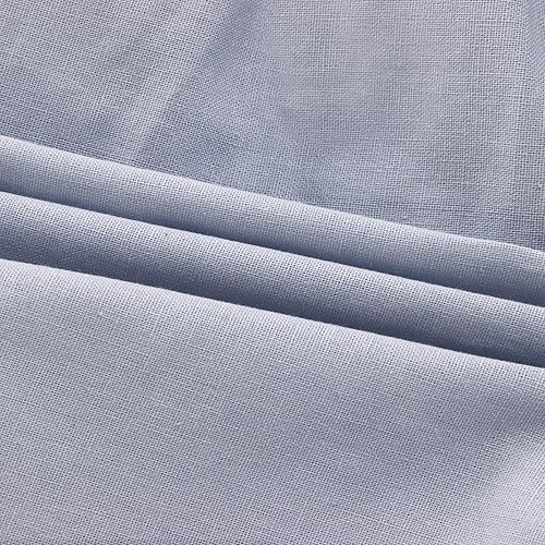 Miniatura 6 de Vestido de verano para niña pequeña, de algodón, lino, con volantes, halter, sin mangas, casual, para playa, fiesta, 2-7 años, Azul grisáceo, 3-4,