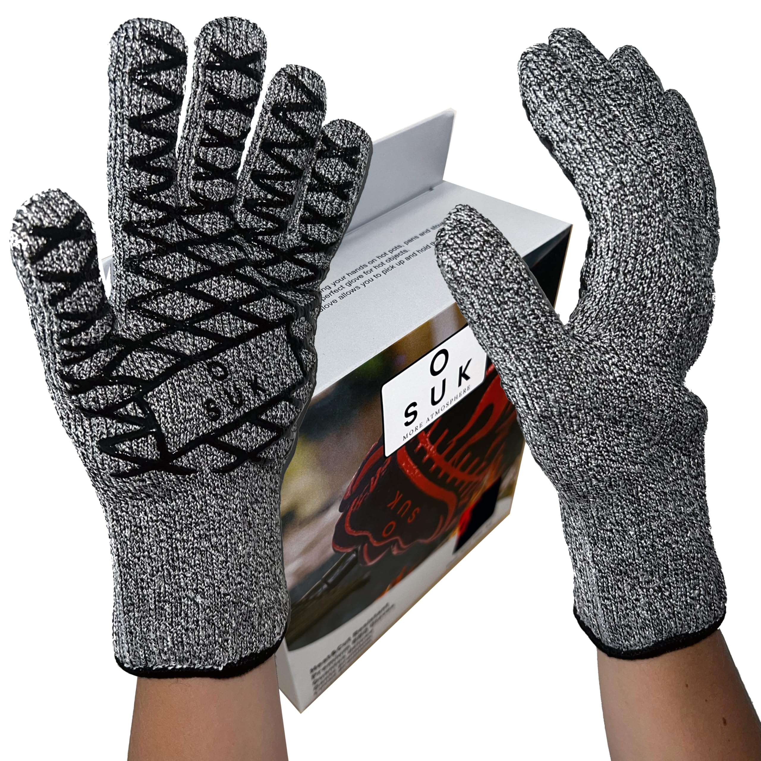 SOUK ONE Grillhandschuhe Hitzebeständig Anti-Schnitt Dutch Oven Handschuh Ofenhandschuhe Feuerfeste Handschuhe Backhandschuhe BBQ Topfhandschuhe 