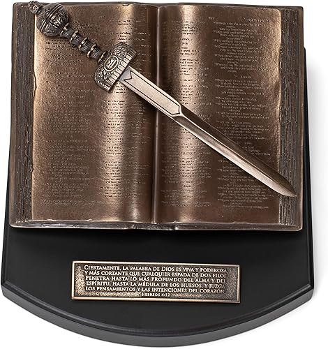Miniatura 2 de Lighthouse Christian Products Palabra de Dios (Palabra de Dios) Escultura de resina con acabado bronce, 8,25 x 6,5 pulgadas