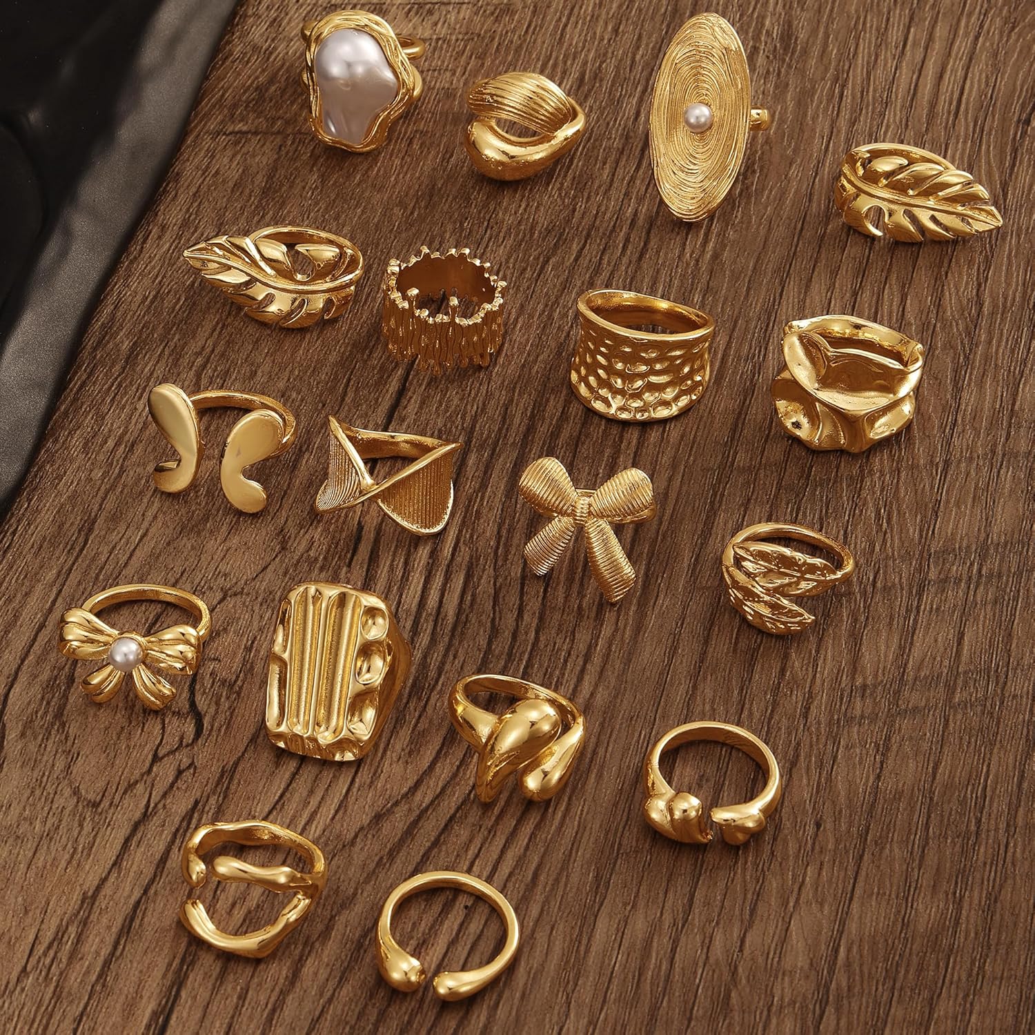 31 Pcs Chunky Gold Rings Fashion Stackable Rings for Women Statement Womens Rings Set Knuckle Band Ring Jewelry Gifts - Image 3