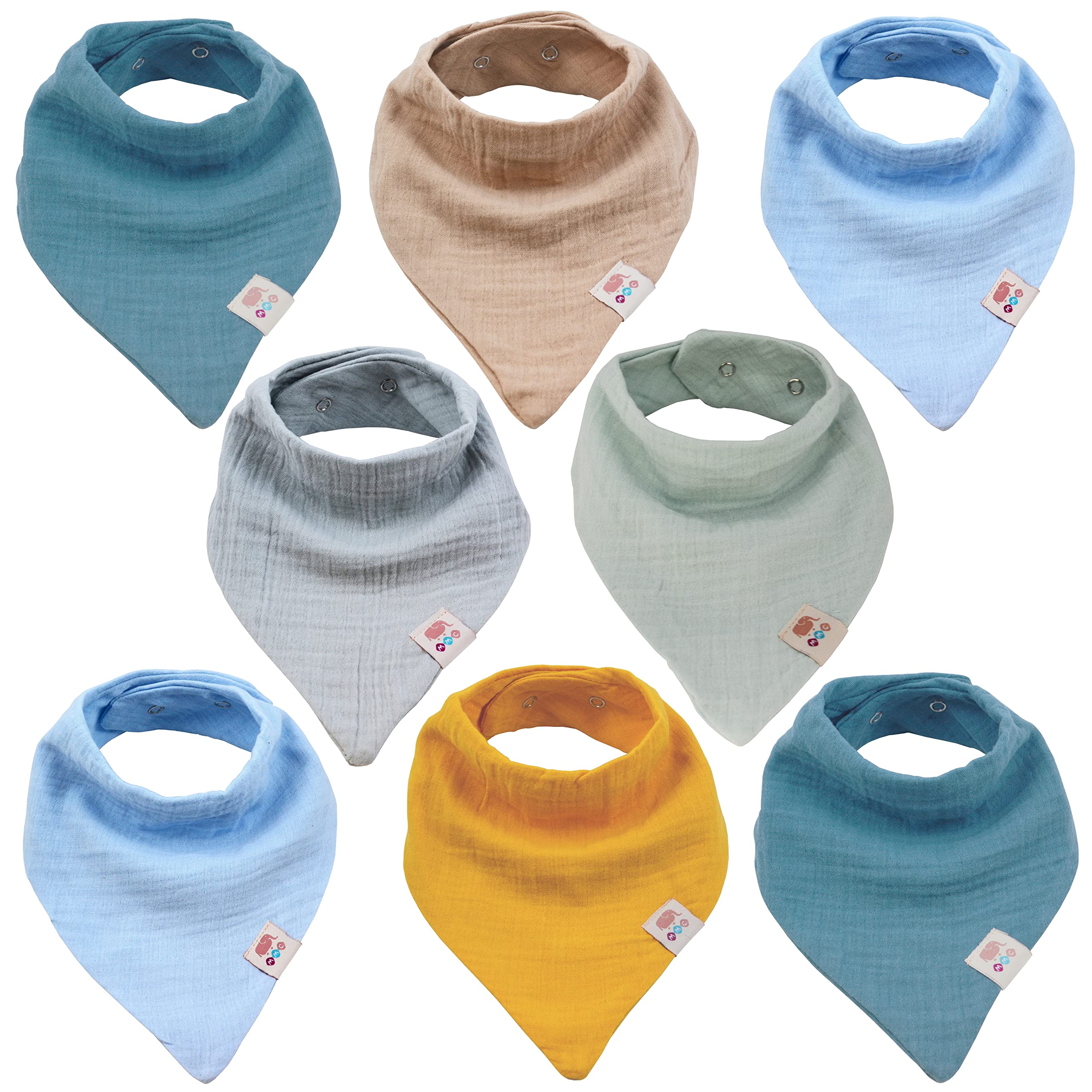 Lot de 4 bavoirs naissance en éponge - Fabrication Française - Lot fille (1 rose, 1 tagada, 1