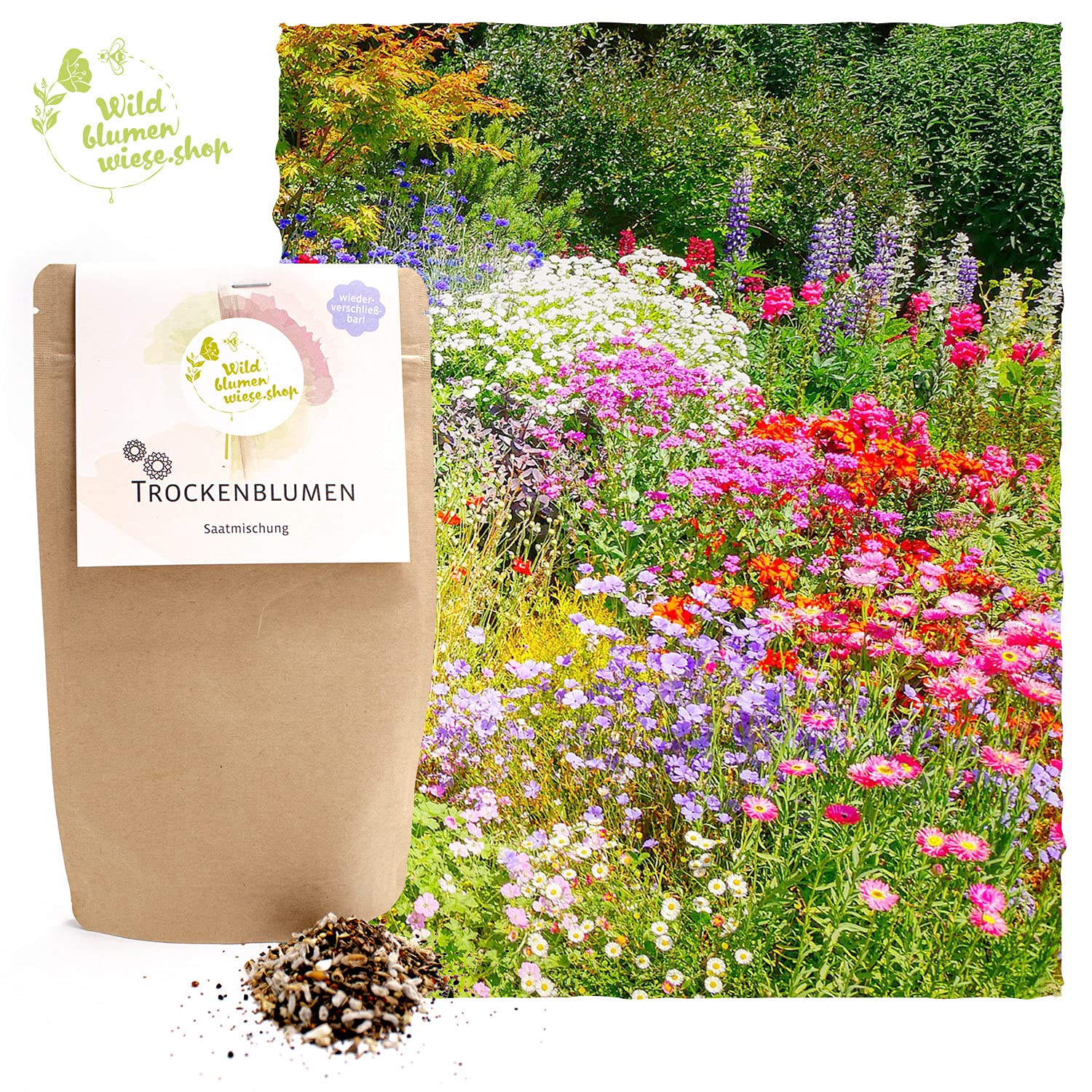 Trockenblumen Samen-Mix fr viele Blumen zum trocken. 20gr Saatgut fr  eigene Trockenblumen, viele Sorten enthalten : Amazon.de: Garten