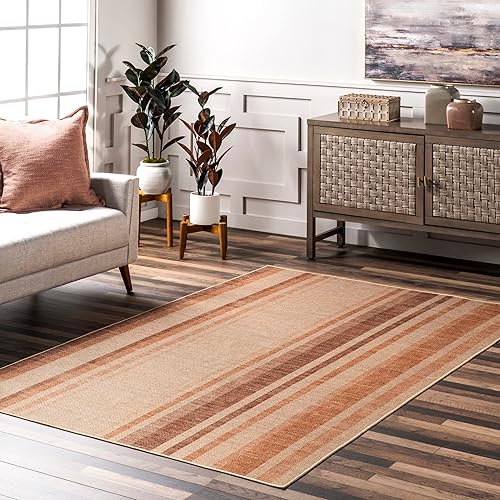 nuLOOM Elza - Alfombra de yute fácil de 4 x 6 pies, lavable a máquina, antideslizante, para sala de estar, dormitorio, habitación de los niños,