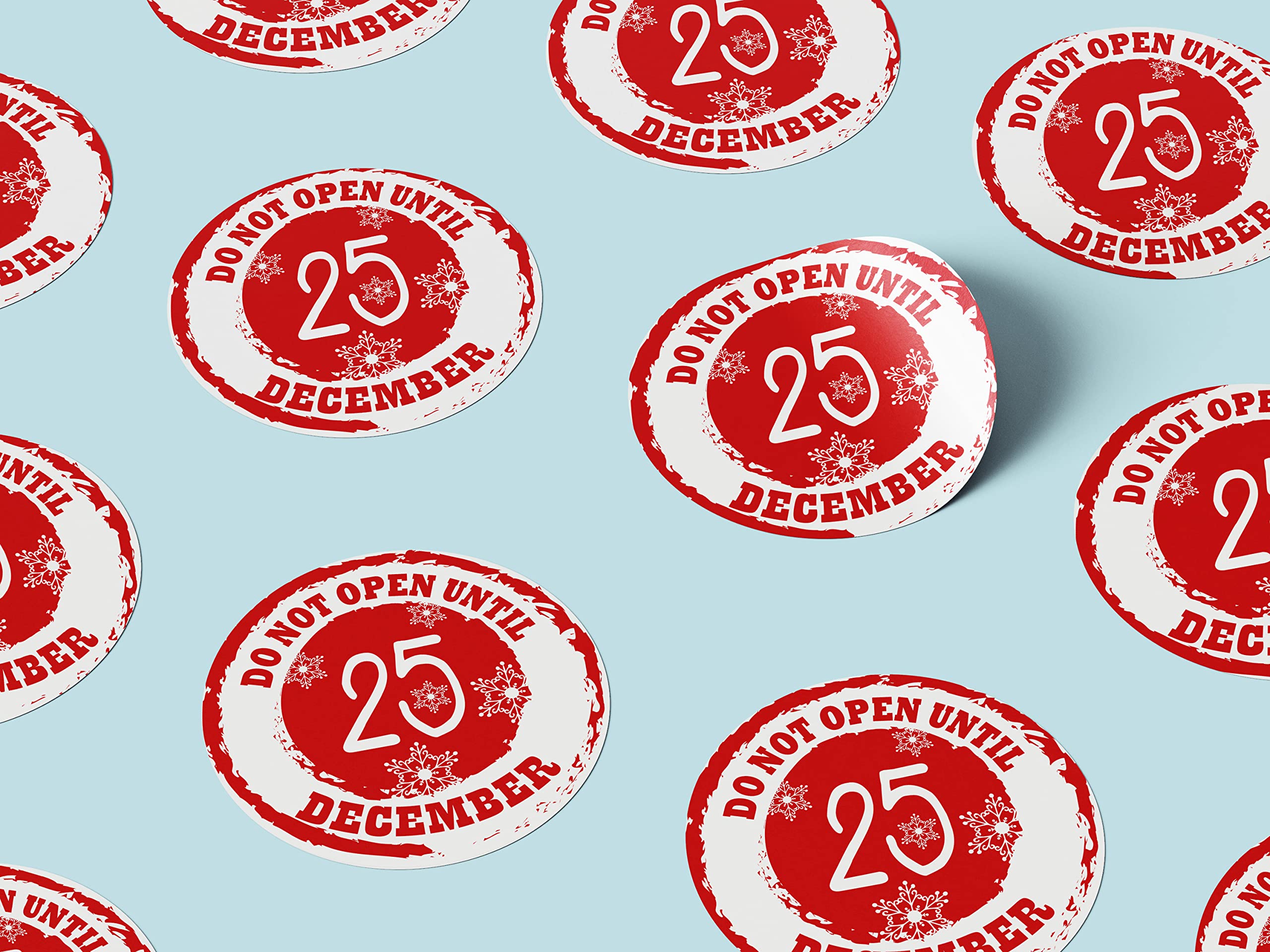 Gelz Red And Green 30 X Large Do Not Open Until 25Th Christmas Stickers Gift Present Sticky Labels (50Mmx50mm)