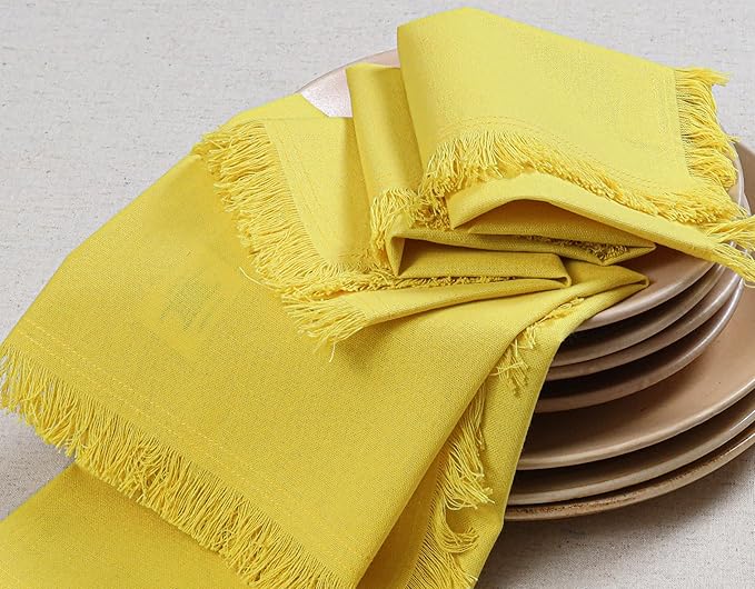 Servilletas de Tela Algodón Bedding Craft 18x18 Amarillo Juego 12 miniatura 3