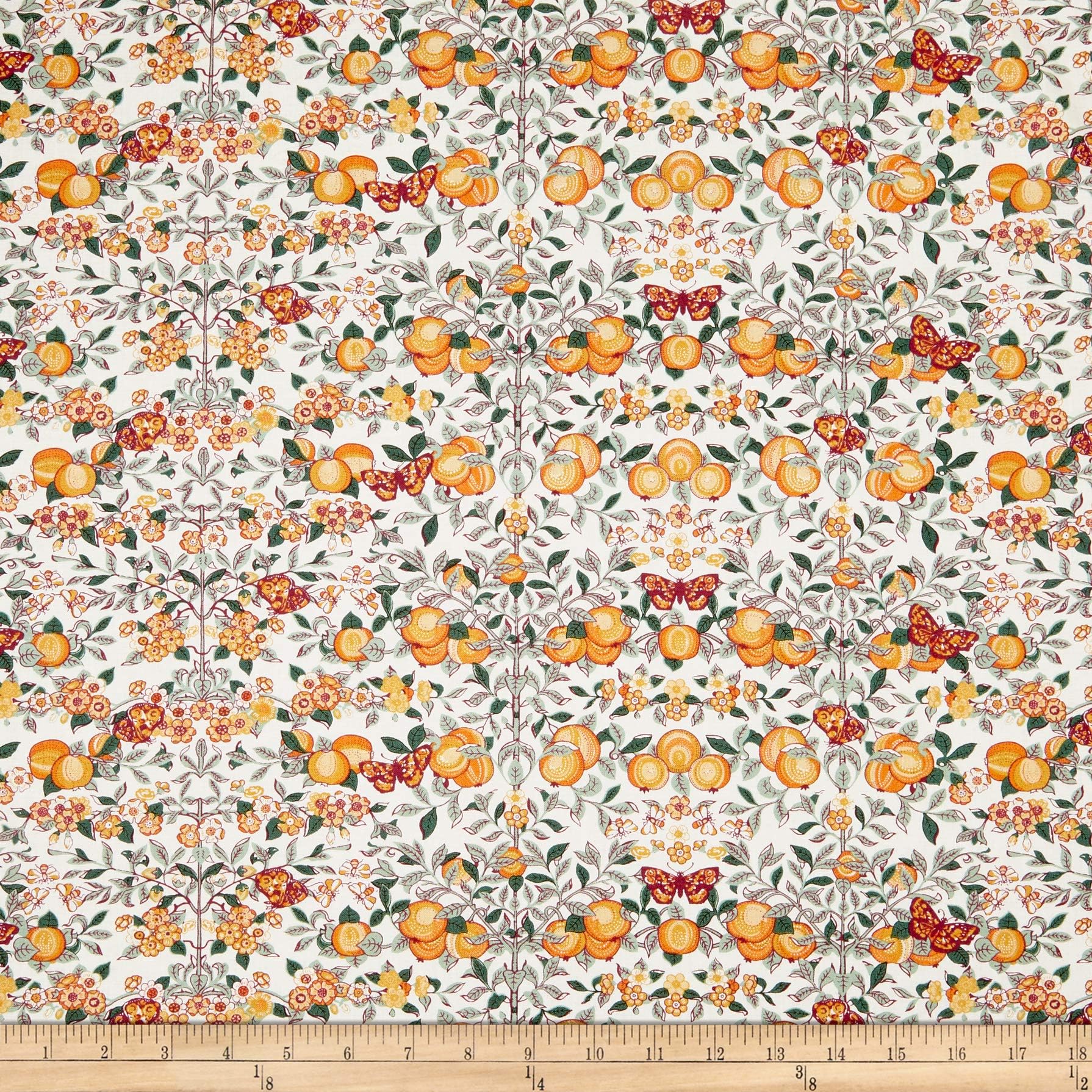 Liberty of London Orchard Garden Orchard Natural/Peach Fabric Fabric by the Yard
