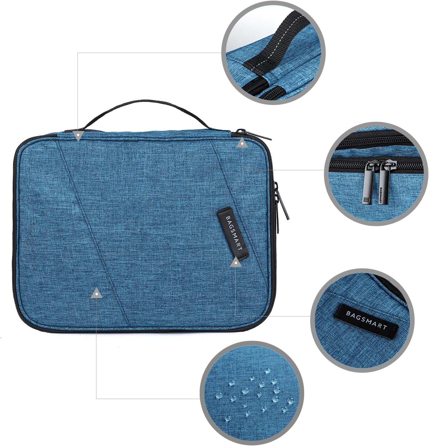 Prоduсt Dеаl Electronic Organizer BAGSMART Travel Cable Organizer Bag for Hard Drives, Cables, Charger, Phone, USB, SD Card (Teal-Large)
