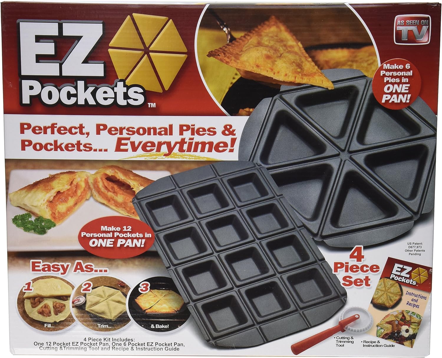 70% оƒƒ Dіѕсоunt EZ Pockets Gray Non-Stick Steel 4-Piece Baking Kit with Cutting Tool and Recipe Book