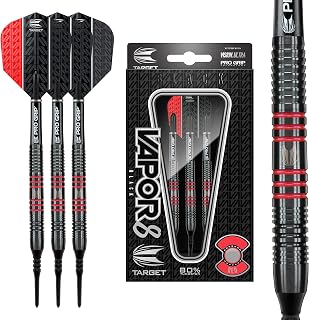 Target Darts Vapor - Juego de 8 Dardos de Punta Suave, Color Negro y Verde