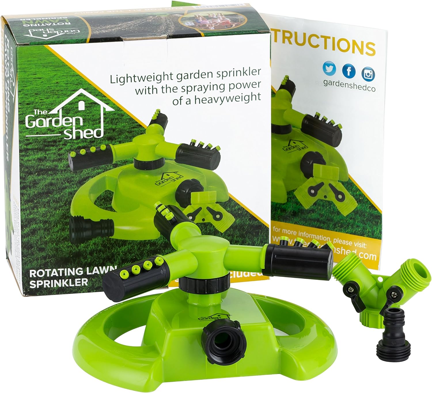 Lawn Sprinkler FREE 2 Way Hose Splitter Best 3 Arm