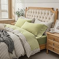 Vista 53 de PURE ERA - Juego de sábanas punto jersey de 4 piezas, 100% algodón, supersuaves, cómodas, transpirables, para colchones de hasta 20 pulgadas, Gris