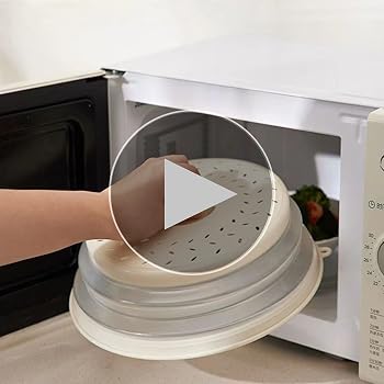 Confezione Da 3 Coperchi Pieghevoli Per Alimenti Per Microonde Splatter Guard, Coperchi Per Microonde Ventilati Per Alimenti, Senza BPA TPR, Lavabili In Lavastoviglie, Grigio, Grande, Medio, Piccolo