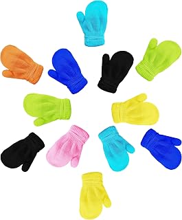 12 Pairs Kids Winter Gloves, Children Bulk Pack Fun Colorful Cute Magic Glove for Boys & Girls