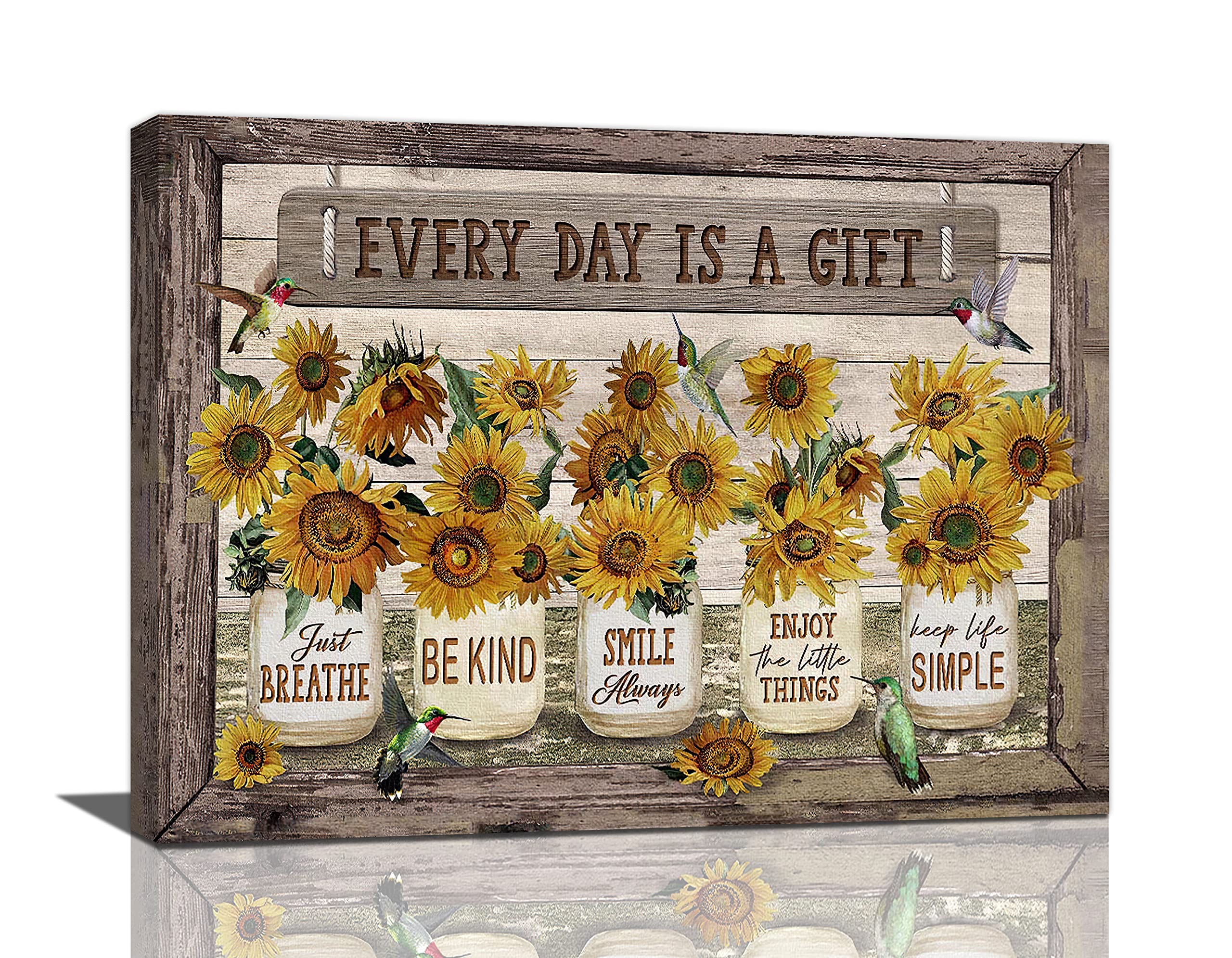 Bauernhaus-Blumen-Wandkunst, Landhaus-Sonnenblumen-Bilder, Wanddekoration,  Rustikal, Floraler Leinwanddruck, Gemälde, Moderne Heimkunstwerk,  Dekorationen Für Badezimmer, Gerahmt, 30.5x40.6 Cm, image size:2560x1991