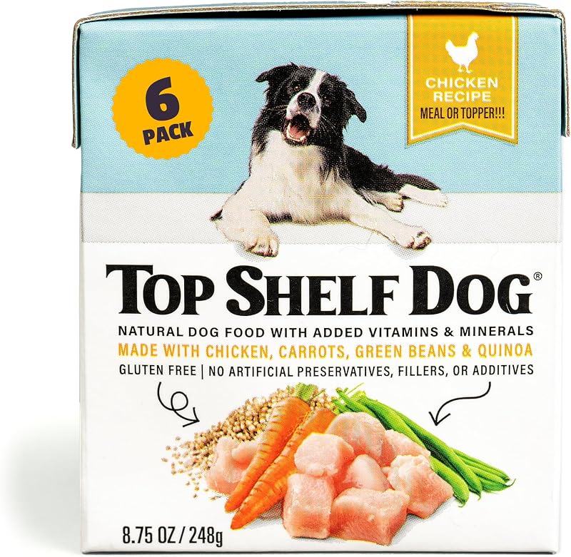 Ração úmida para cães Top Shelf Dog com frango, quinoa e vegetais — 6 cartuchos de 248 g