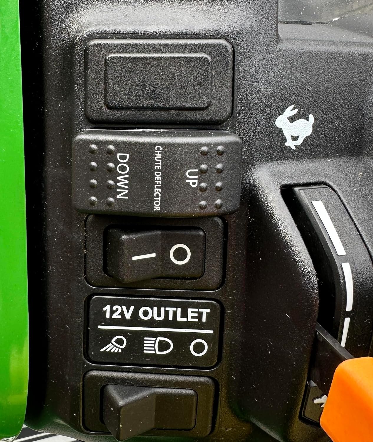 118.532 Custom Rocker Switch for Push Industries Powered Snow Blower Actuator Chute Deflector: for John Deere X, 1, 2, & 3 Series Tractors with Factory-Ready Switch Blanks (Switch Only)