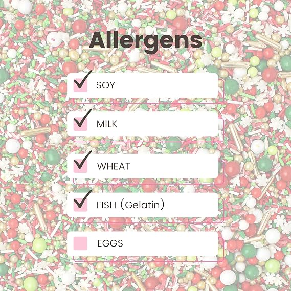 Sprinkle Pop Christmas Magic Sprinkle Mix, Red Green White Sprinkles, 4oz