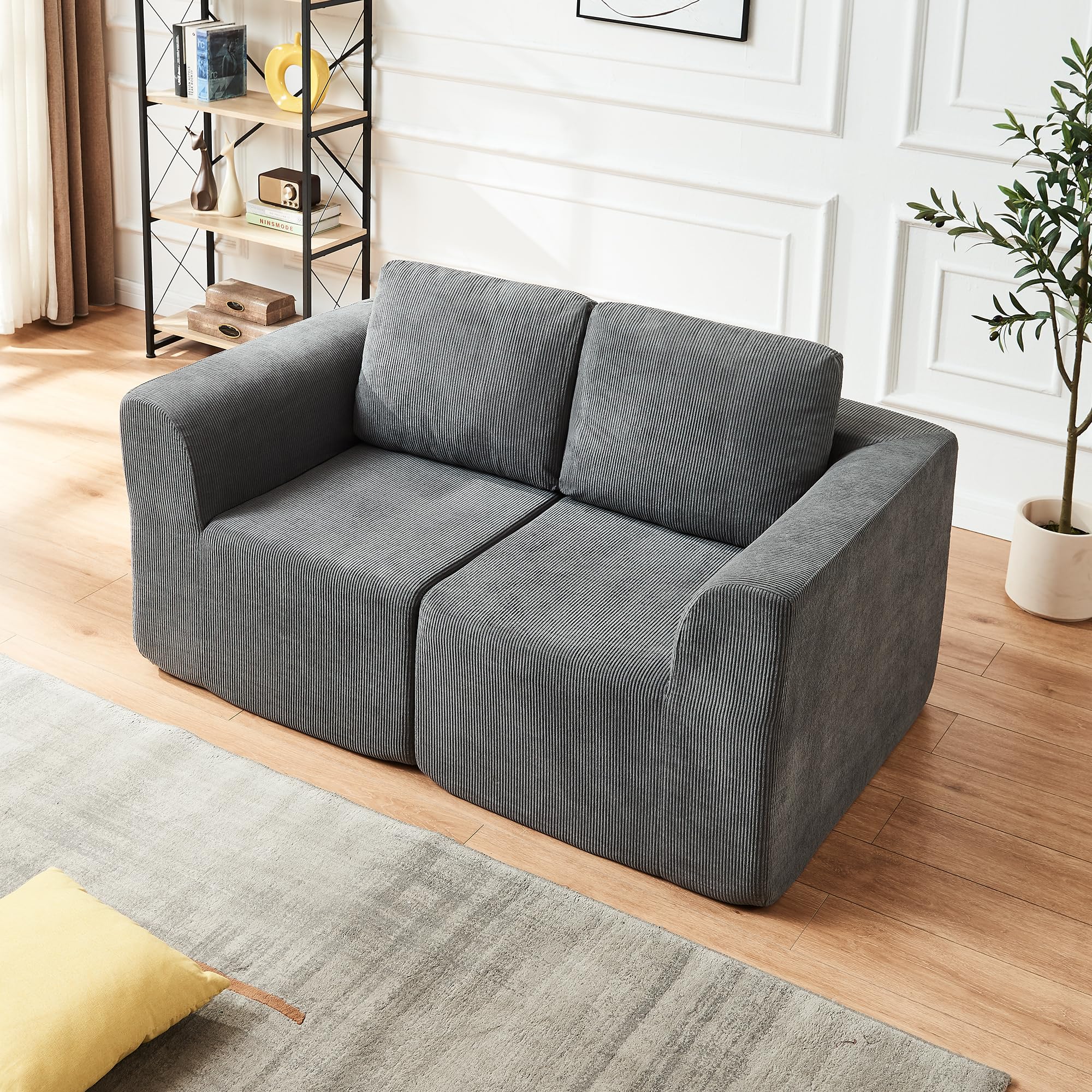 Panana Modular Sectional Sofa with Removable Chaise, Corner Sofa Lounge Sofas For Living Room, No Assembly Required (Grey, 2 Seater)