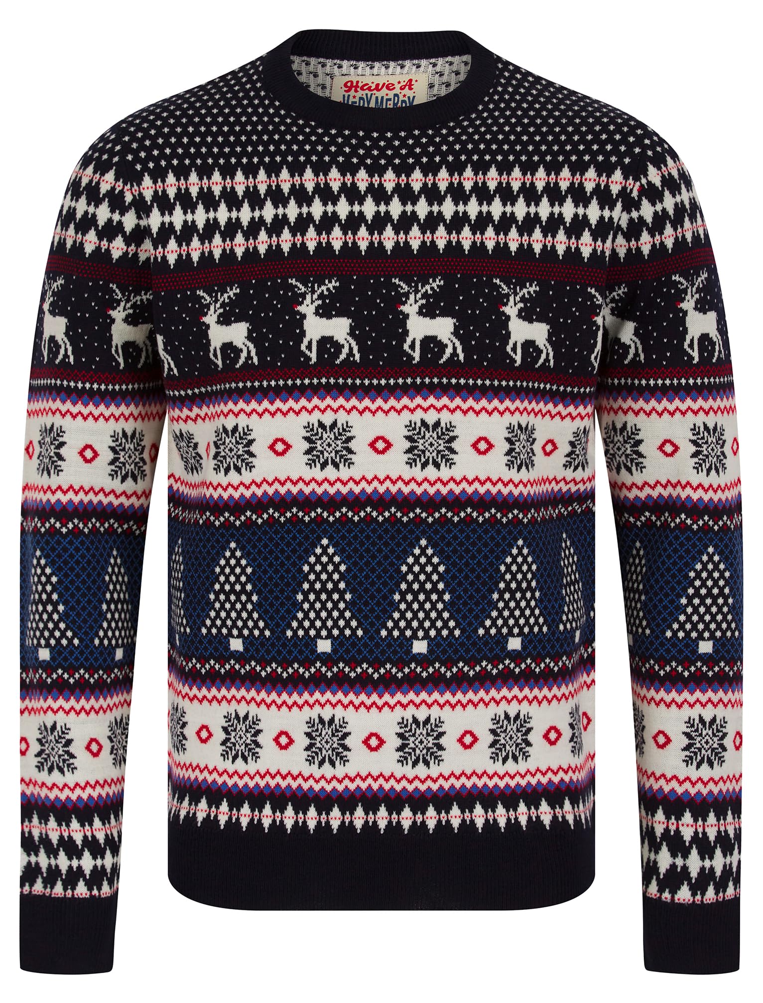 Tokyo Laundry Merry Christmas Men's Nordic Fair Isle Style Knitted Xmas Jumper