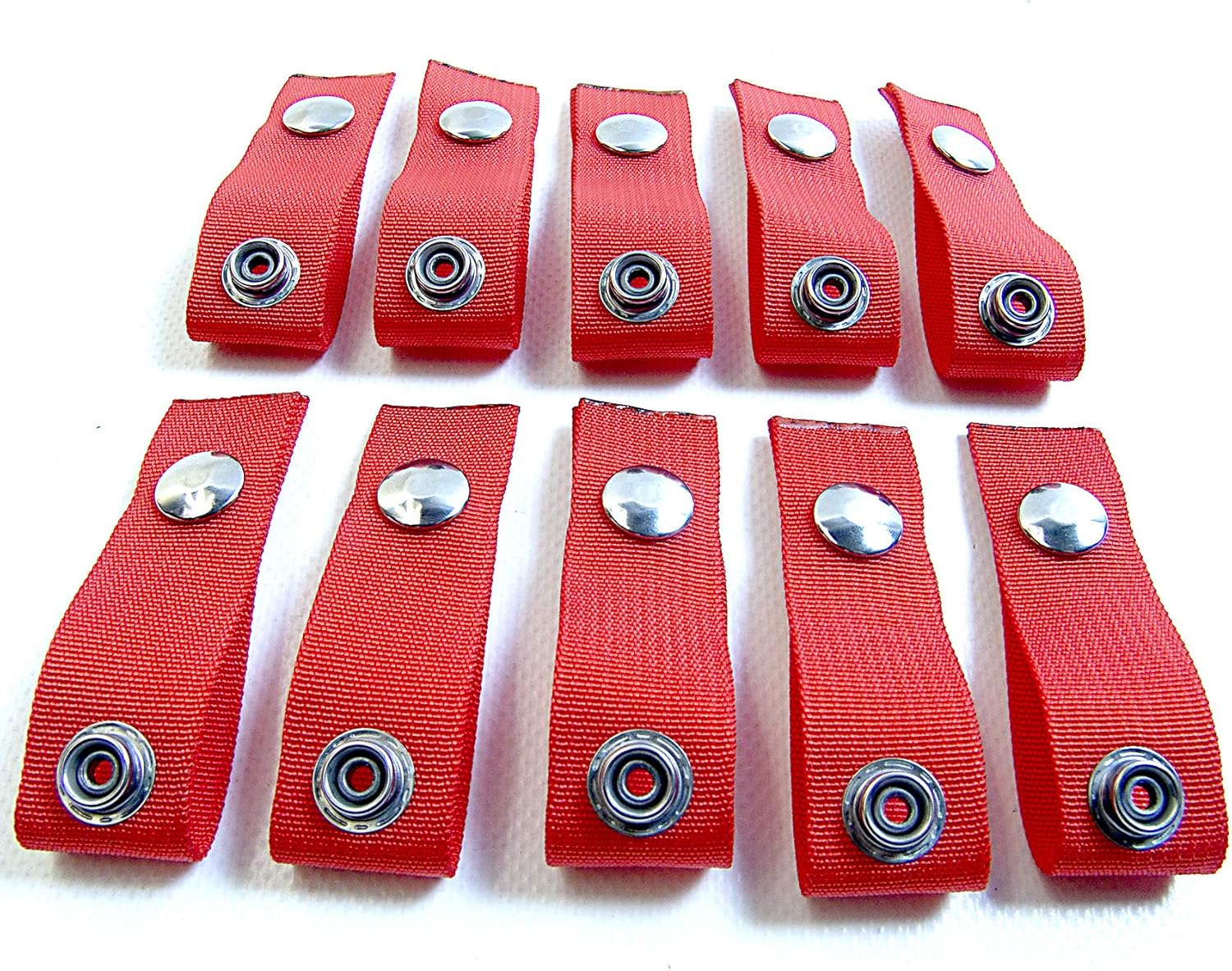 N.W. Tarp & Canvas Extender Snaps for Your Boat Cover, Red (Extend A Snap), Adds 2 Inch, Finger Loop Built in, 10 Piece Set