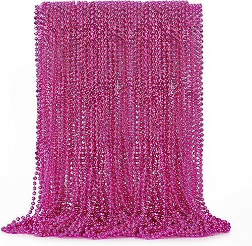 Miniatura 28 de 50 PCS Collares de Cuentas de Mardi Gras, Metálicos 10 Tipos de Collares de Cuentas Recuerdos de Fiesta, Collar de Mardi Gras de 33", Accesorios