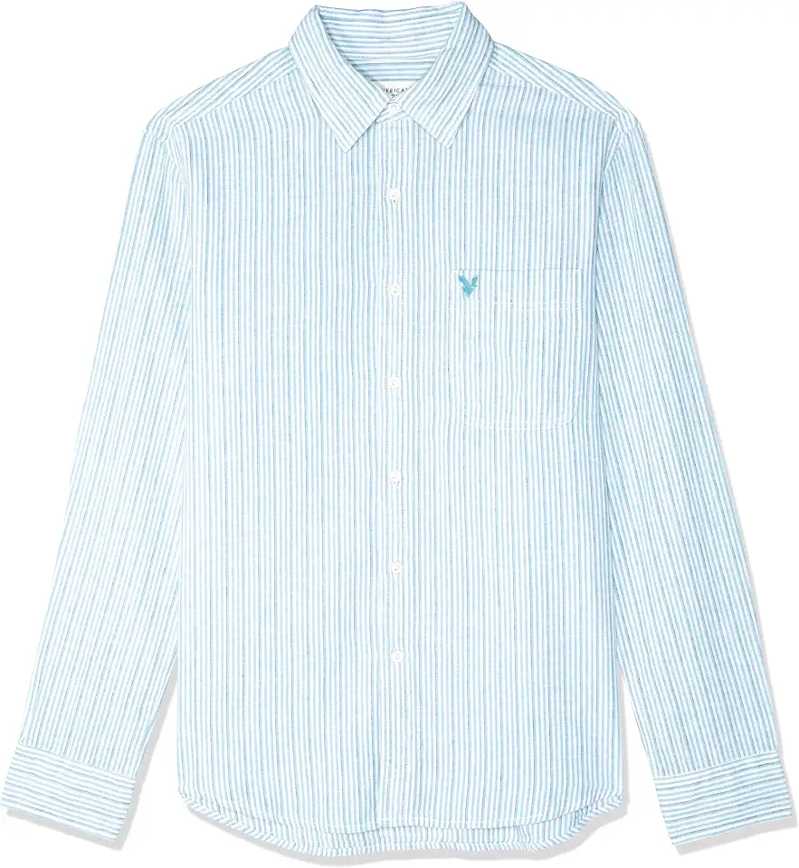 American Eagle اميريكان ايغل قميص كورتيس من الكتان للرجال 3080 Cf Csc