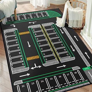 Play Rug 59"x39",Traffic System Playmat, Rugs for Car Model, Carpet for Car Decoration,City Pretend Play Carpet,Educational Road Traffic Play Mat for Bedroom Play Room Non-Slip Washable
