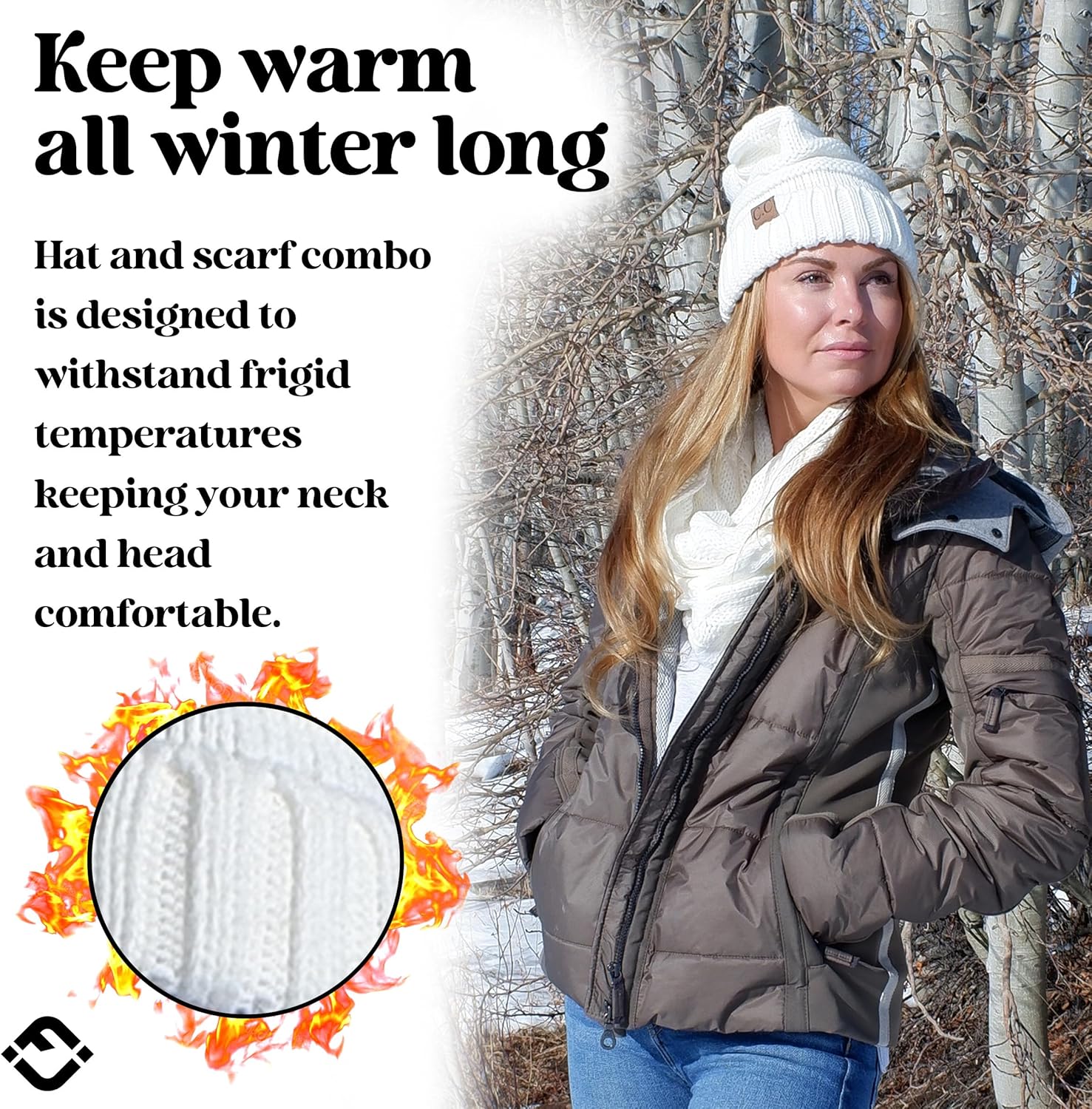Funky Junque Slouchy Beanie & Infinity Scarf Gift Set – Matching Winter Accessories Sets for Women, Oversized Hat and Scarves