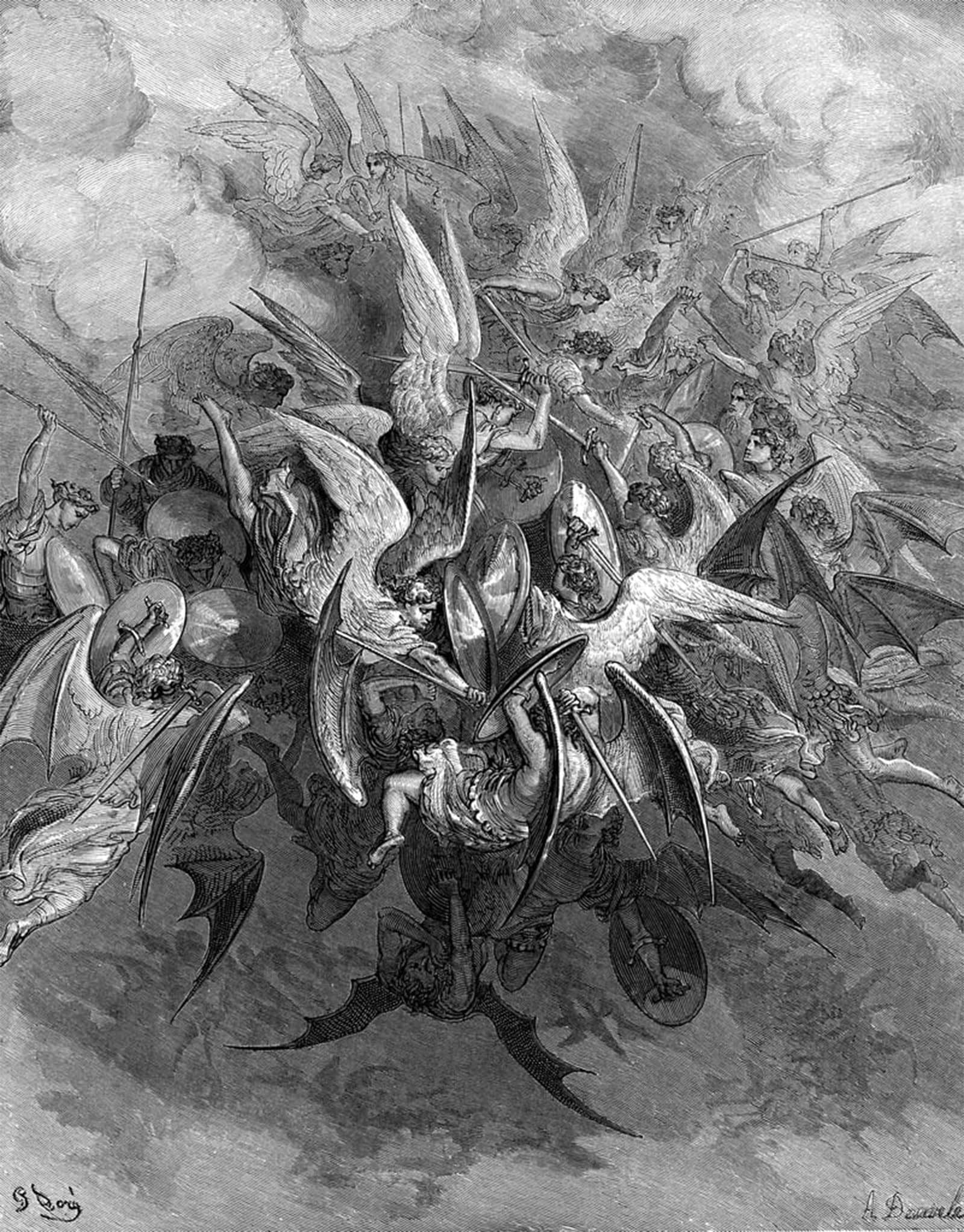 Lienzo Il Paradiso Perduto de Gustave Doré cuadro artístico de 60x90cm para pared 5