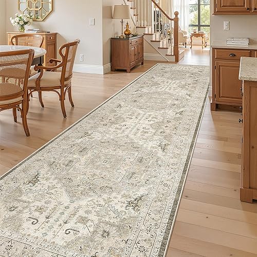 Miniatura 223 de Madane Alfombra lavable de 2 x 3 pies, alfombra de entrada pequeña, antideslizante, vintage, para entrada interior, alfombra de pelo bajo