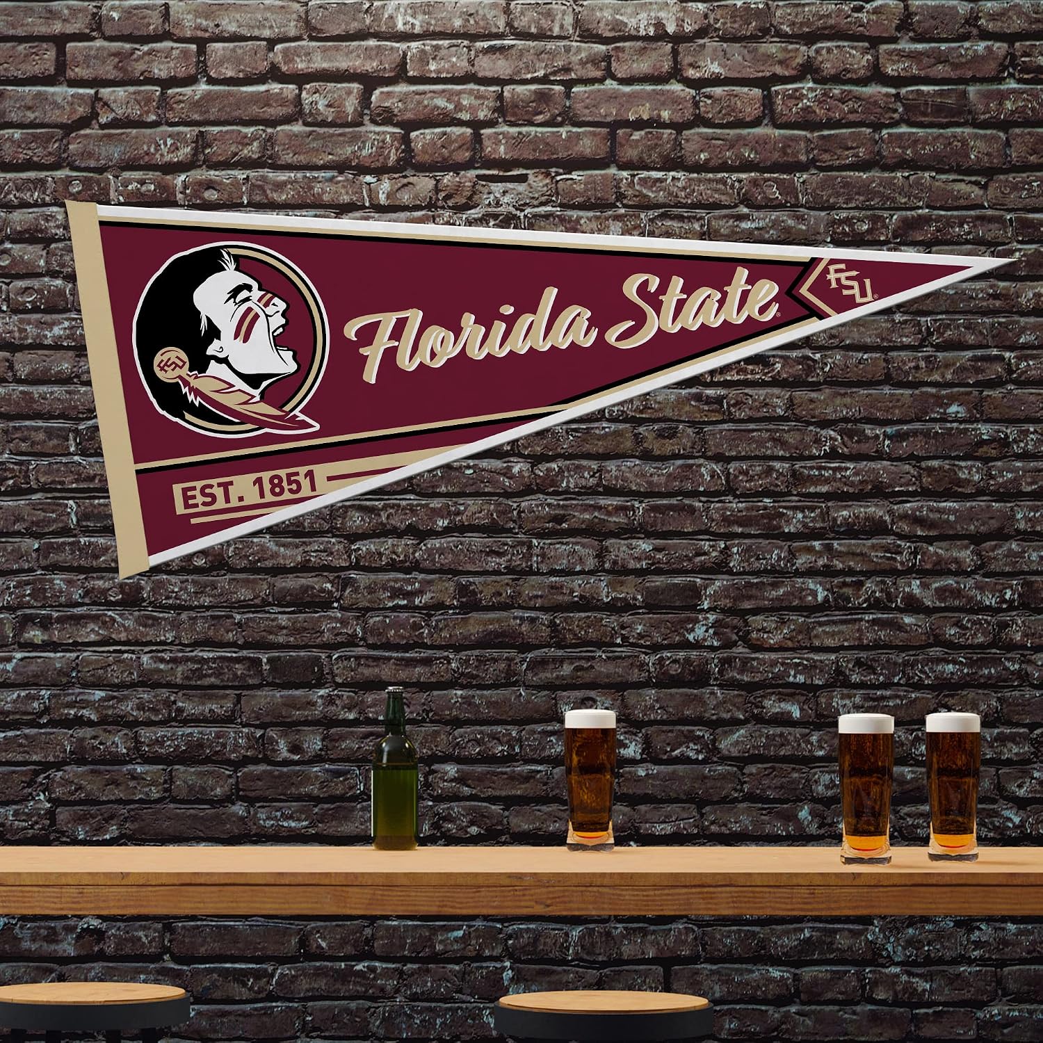 Rico Industries NCAA Classic 12" x 30" Felt Wall Décor Pennant - Great for Home/Bed Room/Man Cave Décor