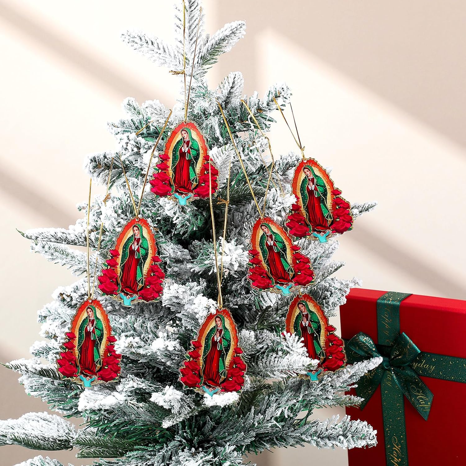 Nosiny 24 Pcs Our Lady of Guadalupe Hanging Ornaments Virgen De Guadalupe Acrylic Hanging Tree Ornaments Baptism Favors for Virgin Mary Religious Keepsakes First Communion Gifts Recuerdos De Bautizo - Image 4