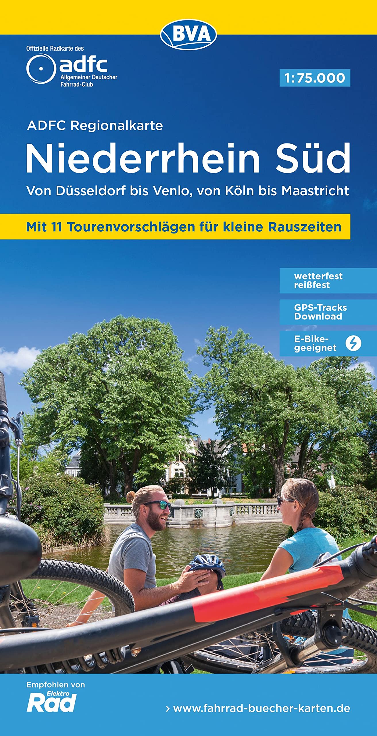 Niederrhein South cycling map