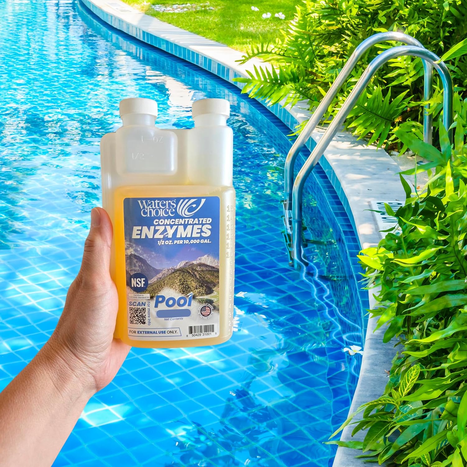 Waters Choice Weekly Pool Enzyme Concentrate 32 Ounce - Naturally Derived Pool Cleaner & Water Clarifier for Crystal Clear Pool Water - Reduce Chlorine Usage - No Scum or Odors - Image 9